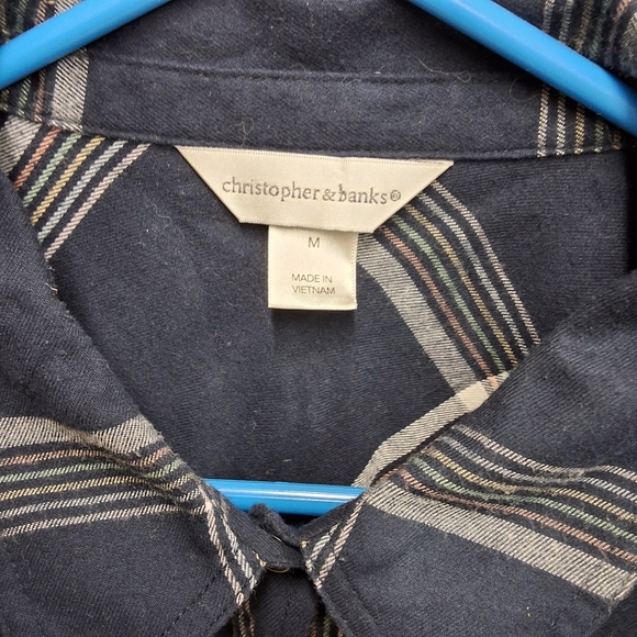 Christopher & Banks Plaid Color Long Sleeve T Shirt  Size Medium - Picture 8 of 12